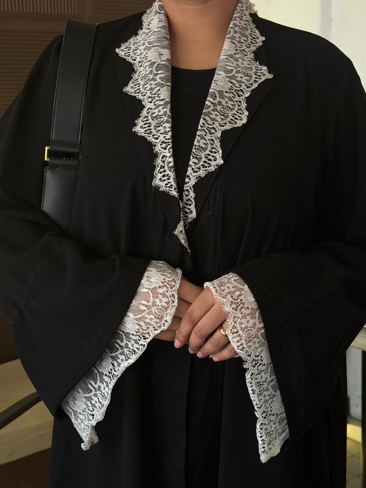 White lace abaya