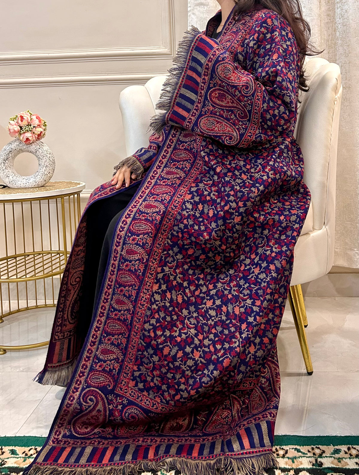 Navy Kashmiri Abaya