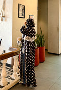 Polka dot & lace abaya