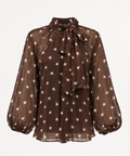 Mocha polka dot top