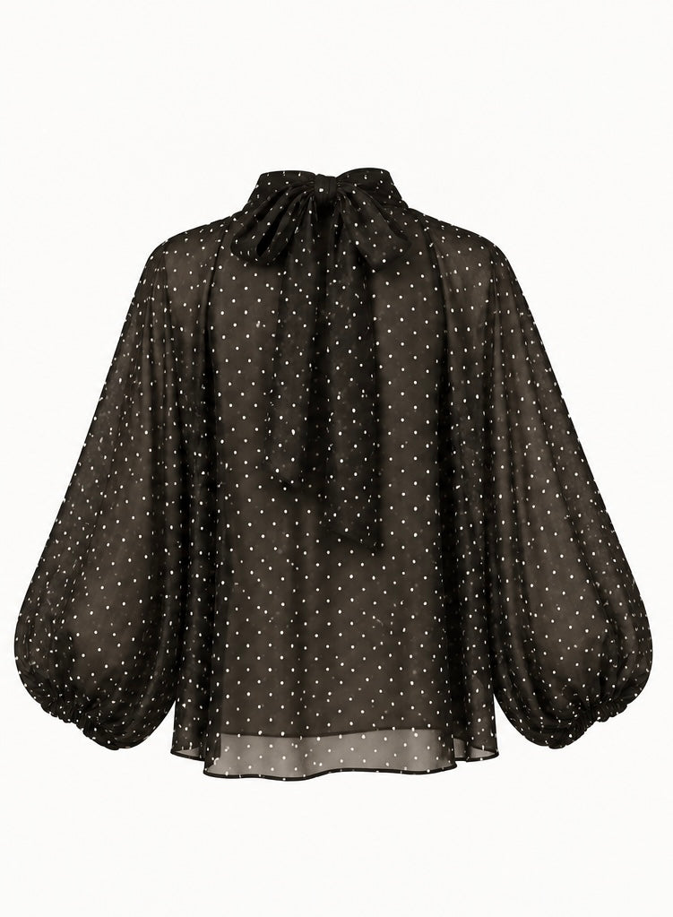 Black polka dot Top