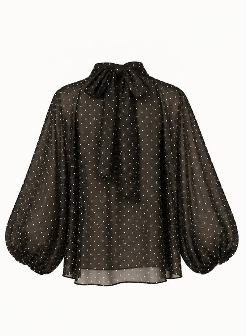 Black polka dot Top